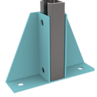 Single Channel Gusset Base Plate HDG